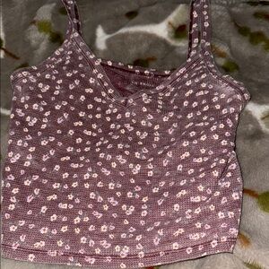 American Eagle Outfitters Pink Fitted Crop Camisole